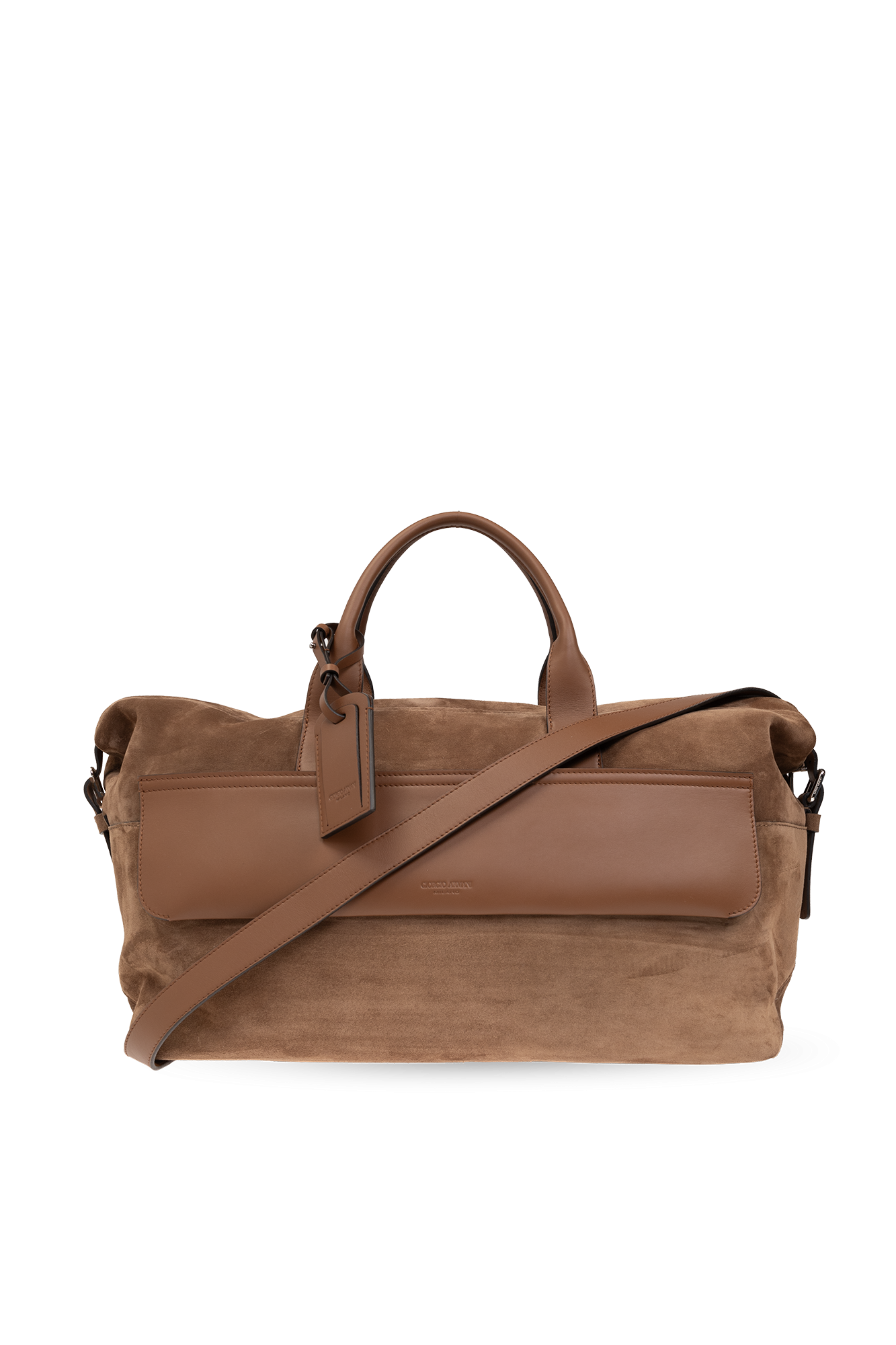 Brown Suede duffel bag Giorgio Armani Vitkac GB